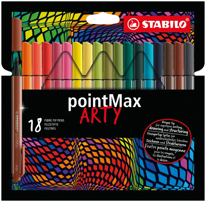 pointMax ARTY rotulador de punta fina Medio Multicolor 18 pieza(s)