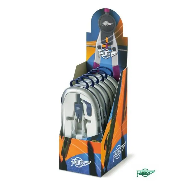 FAIBO EXPOSITOR COMPÁS SERIE BLUE-LINE MICROMÉTRICO BRAZOS ARTICULADOS 401T 6 UNIDADES
