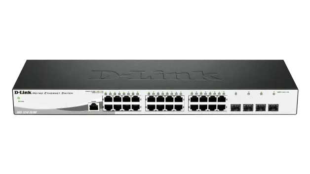 DGS-1210-28/ME Gestionado L2 Gigabit Ethernet (10/100/1000) 1U Negro