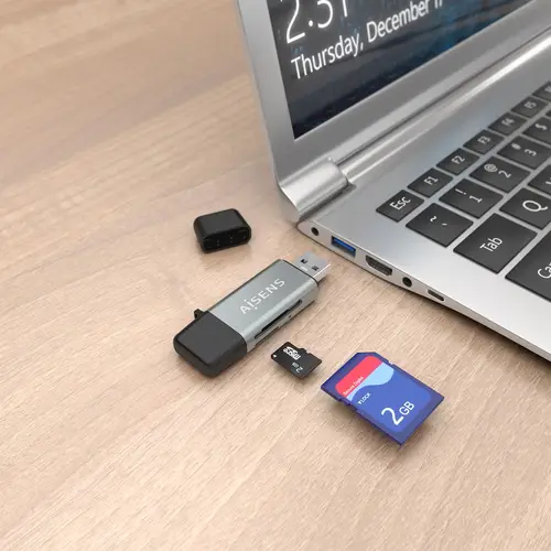 Lector De Tarjetas SD, Micro SD, MMC, Rs-MMC, MMC Micro, USB-A y USB-C, Gris - Imagen 6