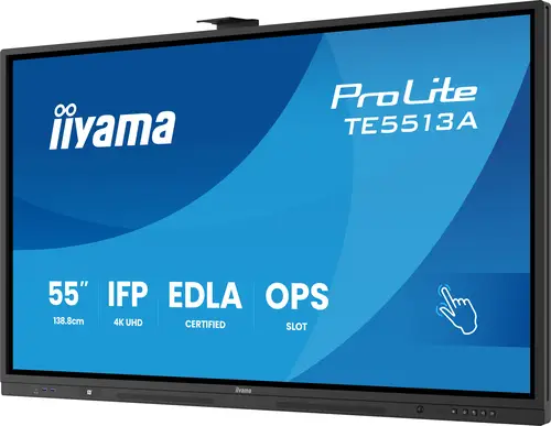 TE5513A-B2AG pantalla de señalización Panel plano interactivo 138,7 cm (54.6") Wifi 500 cd / m² 4K Ultra HD Negro Pantalla táctil Procesador incorporado Android 24/7 - Imagen 7