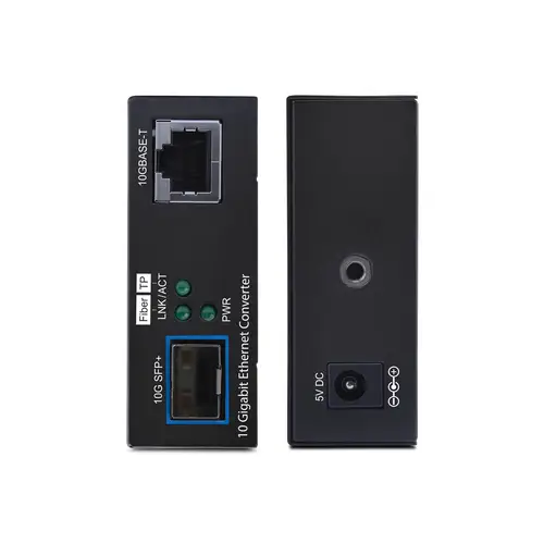 Conversor de Medios de Fibra 10GbE SFP+ - RJ-45 a SFP+ 10GBASE-X - Monomodo - Multimodo - Tramas Jumbo de 16K - TAA - Imagen 3