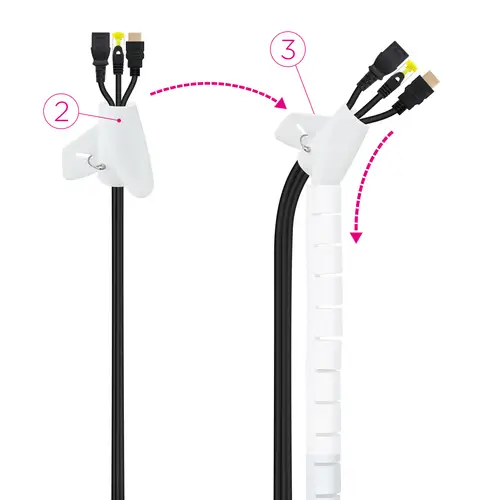 Organizador de Cables Flexible 25 mm, Blanco, 1 m - Imagen 3