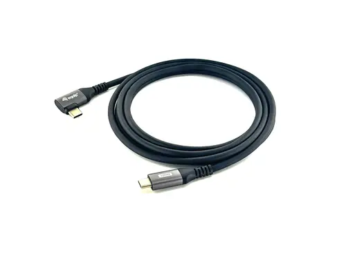 Cable USB 2.0 C a C en ángulo de 90°, M/M, 2,0 m, PD 100 W, negro - Imagen 1