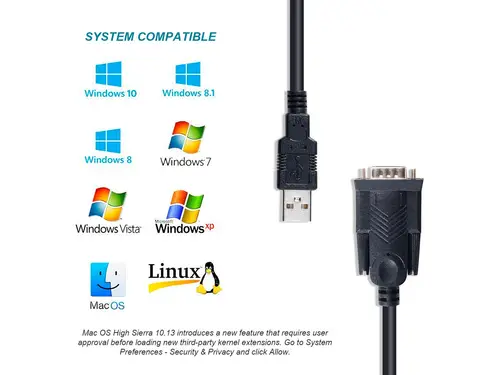 Cable USB-A a serie (DB9), M/M, 1,5 m - Imagen 7