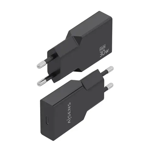 Cargador Ultra Delgado GaN 30W, 1xUSB-C PD3.0, Negro - Imagen 3