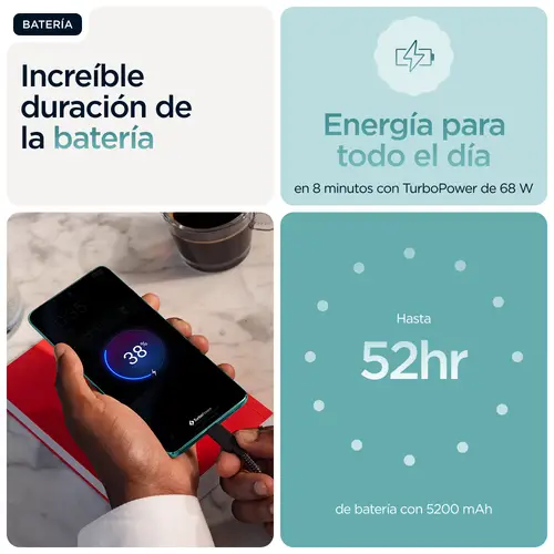 edge 60 fusion 16,9 cm (6.67") SIM doble Android 15 5G USB Tipo C 8 GB 256 GB 5200 mAh Turquesa - Imagen 19