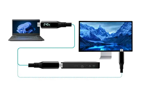 Thunderbolt 4/USB4 Class Pro Cable 240W with LCD (40 Gbps, 150 cm) - Imagen 4