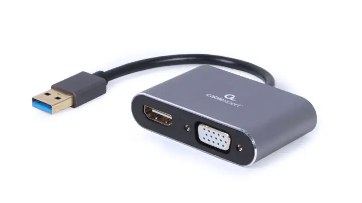 A-USB3-HDMIVGA-01 Adaptador gráfico USB 3840 x 2160 Pixeles Gris