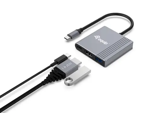 Adaptador 3 en 1 USB-C a HDMI / USB-A / USB PD, 4K/60Hz, 100W USB PD - Imagen 2