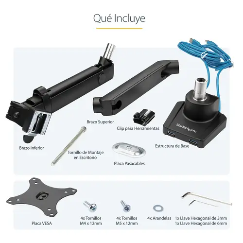 ARMSLIM2USB3 soporte para monitor 86,4 cm (34") Escritorio Negro - Imagen 16