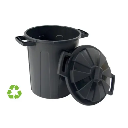 CONTENEDOR SOSTENIBLE DE RECICLAJE CON TAPA 100 LITROS 54X64X68 C..