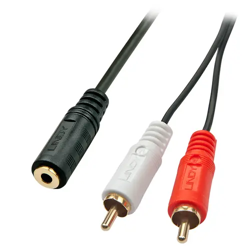 35677 cable de audio 0,25 m 2 x RCA 3,5mm Negro, Rojo, Blanco - Imagen 1