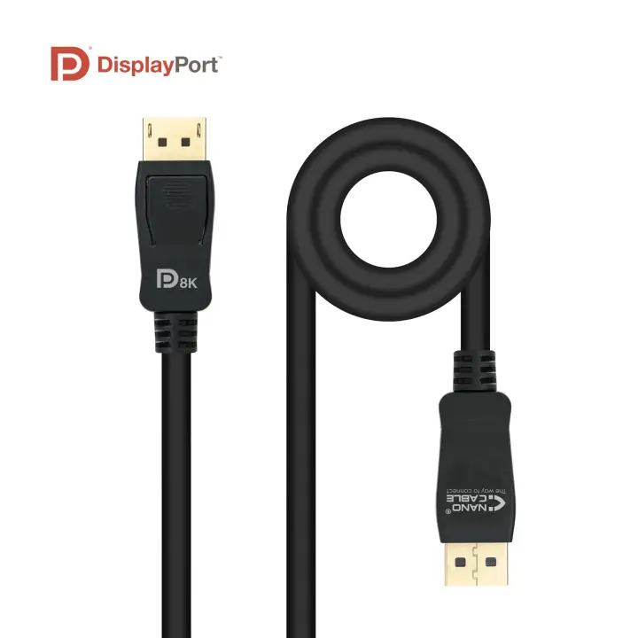 Cable DISPLAYPORT 1.4 CERTIFICADO VESA, DP/M  DP/M, Negro, 1.5 m