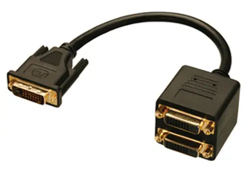 DVI Splitter Cable cable DVI 0,18 m DVI-D Negro - Imagen 1