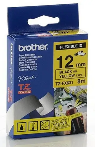 TZ-FX631 cinta para impresora de etiquetas Negro sobre amarillo - Imagen 1