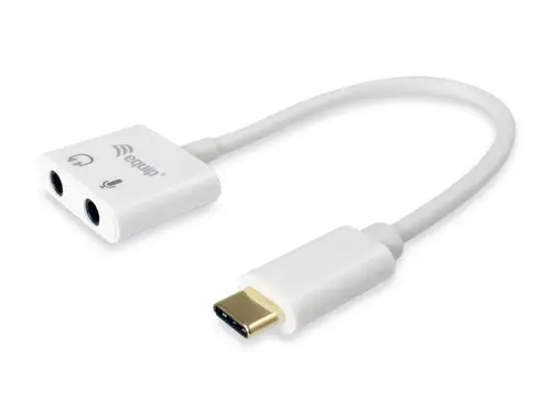Adaptador de USB-C a audio, color blanco - Imagen 1