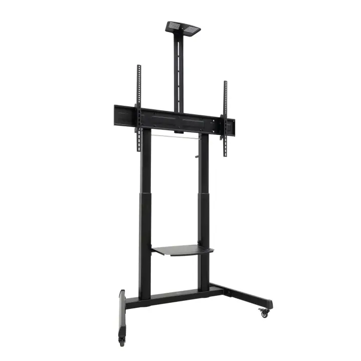 AQUILES Soporte de Suelo con Ruedas con Regulación de Altura para Pantallas 60"-100", Negro