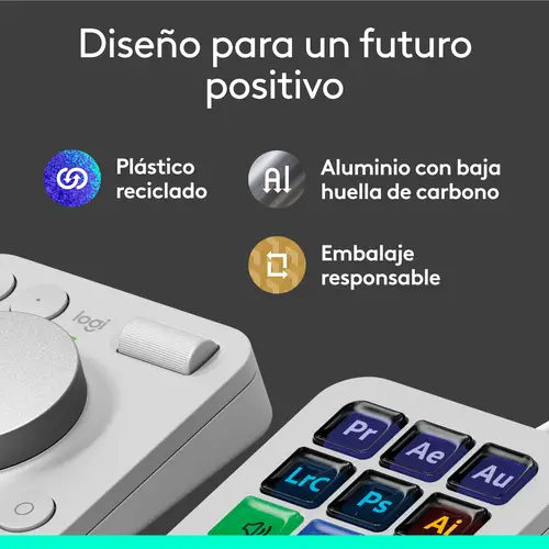 MX Creative Console, keypad programable con 9 teclas LCD personalizables y dial de control para diseño gráfico, edición de vídeo, fotografía, uso con Adobe, Zoom, Spotify, etc. Color Gris - Imagen 10