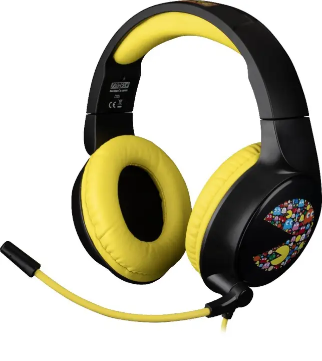 PacMan Auriculares Alámbrico Diadema Juego USB tipo A Negro, Amarillo