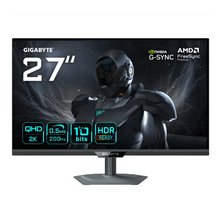 G27Q20 Monitor Gaming 27 QHD - 2560 x 1440, 200Hz, 0.5ms, Compatible con G-Sync, FreeSync Premium, HDR10, HDMI 2.0, DisplayPort 1.4