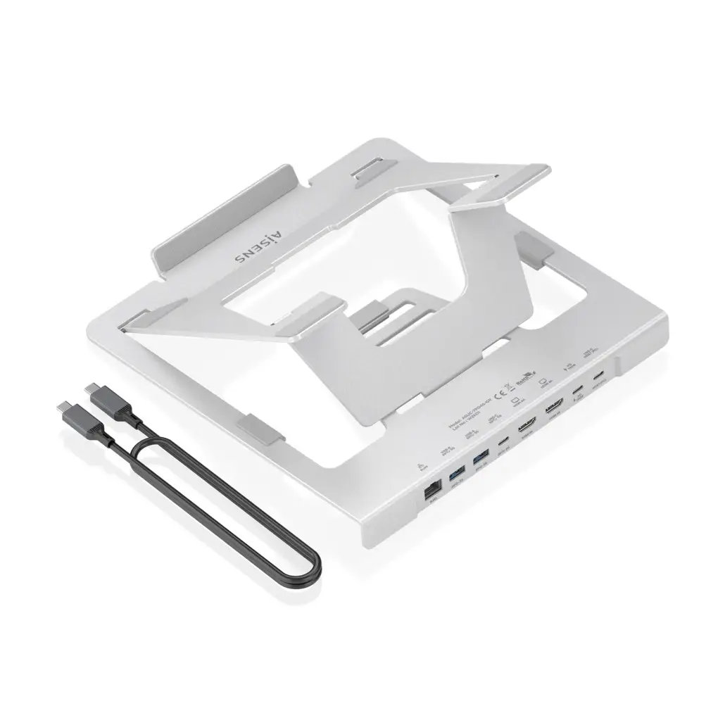 Soporte de Sobremesa Ajustable para Portatil / Tablet con USB-C Docking 7 en 1, Gris - Imagen 10