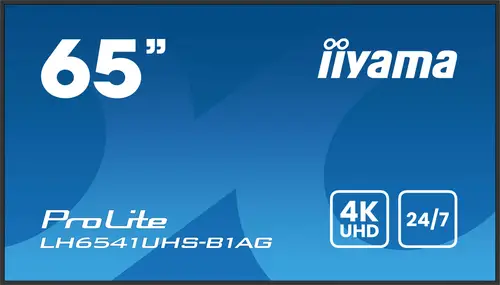 LH6541UHS-B1AG pantalla de señalización 163,8 cm (64.5") LCD 500 cd / m² 4K Ultra HD Negro 24/7 - Imagen 2