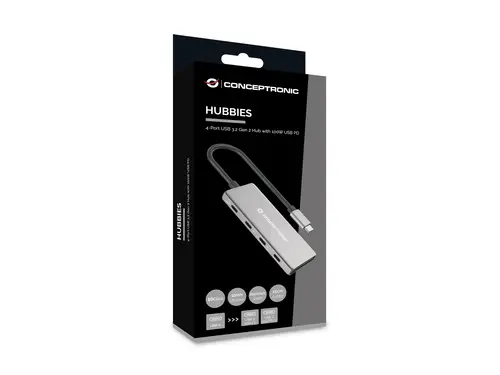 HUBBIES16G hub de interfaz USB 3.2 Gen 2 (3.1 Gen 2) Type-C 10000 Mbit/s Gris - Imagen 8