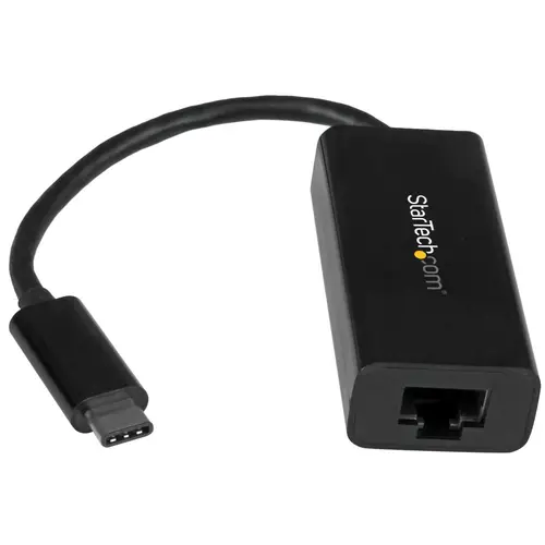 Adaptador de Red Ethernet Gigabit USB-C - Adaptador externo USB 3.0 a RJ45 - USB Tipo C a Ethernet - Negro - Imagen 1