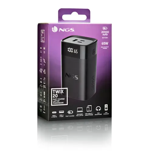 NGS BATERIA EXTERNA PORTATIL CARGA RAPIDA 65W - Imagen 7