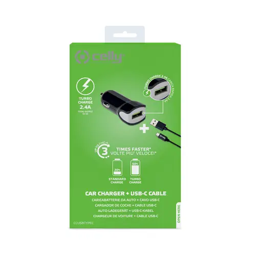 CCUSBTYPEC cargador de dispositivo móvil Smartphone, Tableta Negro Encendedor de cigarrillos Auto - Imagen 3