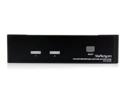 Conmutador Switch KVM - 2 puertos USB 2.0 - Audio Vídeo DVI - Imagen 2