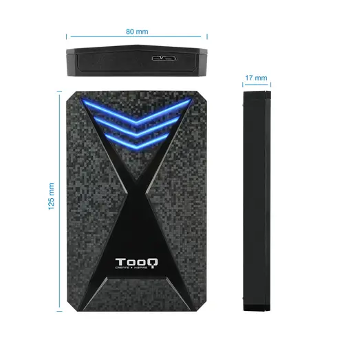 TQE-2550BL caja para disco duro externo Carcasa de disco duro/SSD Negro 2.5" - Imagen 3