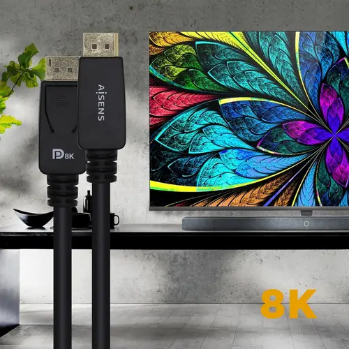 Cable Displayport Certificado V1.4 8k@60hz, DP/M-DP/M, Negro, 3.0m - Imagen 5