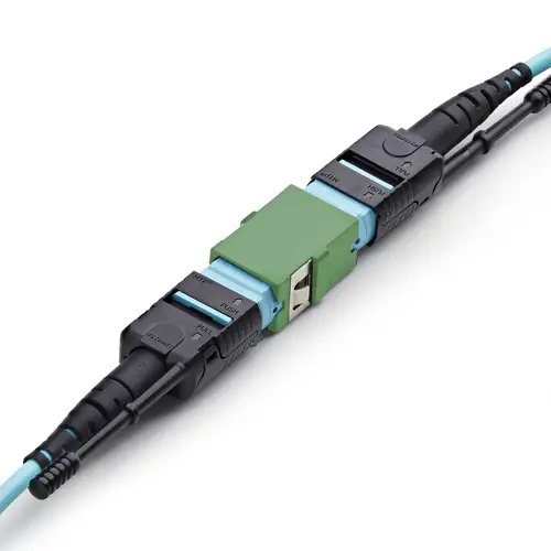Acoplador de Fibra Óptica MPO/MTP Monomodo - para Cableado Recto - Key Up Key Down - Acoplador de Fibra MPO/MTP-APC para Panel de Parcheo - Verde - Imagen 3