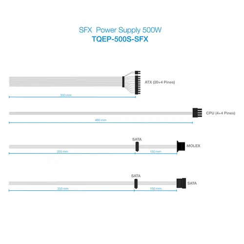Fonte Ecopower II unidad de fuente de alimentación 500 W 20+4 pin ATX SFX Plata - Imagen 10