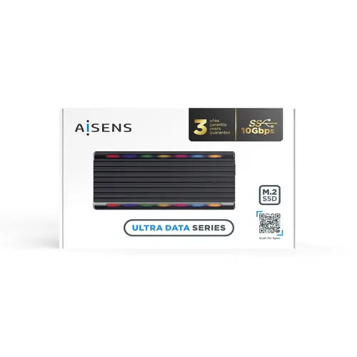 Caja Externa M.2 RGB Gaming ASM2-RGB012B SATA/NVMe A USB3.1 Gen2, Negra - Imagen 6