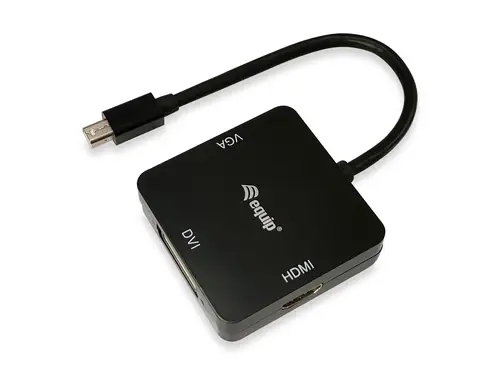 133439 adaptador de cable de vídeo 0,15 m Mini DisplayPort DVI-D + VGA (D-Sub) + HDMI Negro - Imagen 1