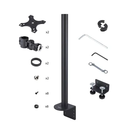 Soporte de Sobremesa para Dos Monitores Apilados Verticalmente de 49" 16:9 o 32:9 - Capacidad de Carga de 32kg - de Mordaza en C - Soporte VESA para 2 Monitores - TAA - Imagen 10