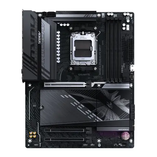 B850 AORUS ELITE WIFI7 Placa Base - Procesadores AMD Ryzen Serie 9000, VRM digital de 14+2+2 fases, hasta 8200MHz DDR5 (OC), 1xPCIe 5.0 + 2xPCIe 4.0 M.2, LAN 2.5, WIFI 7, USB 3.2 Gen 2x2 - Imagen 2