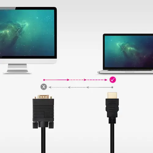 Cable Conversor HDMI a VGA, 1.8 m, Negro - Imagen 4