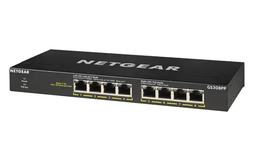 GS308PP No administrado Gigabit Ethernet (10/100/1000) Energía sobre Ethernet (PoE) Negro - Imagen 4