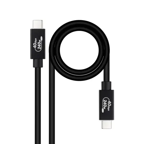 Cable USB 4 Gen 3x2 40Gbps 5A/240W, USB-C/M-USB-C/M, Negro, 1.8 m - Imagen 1