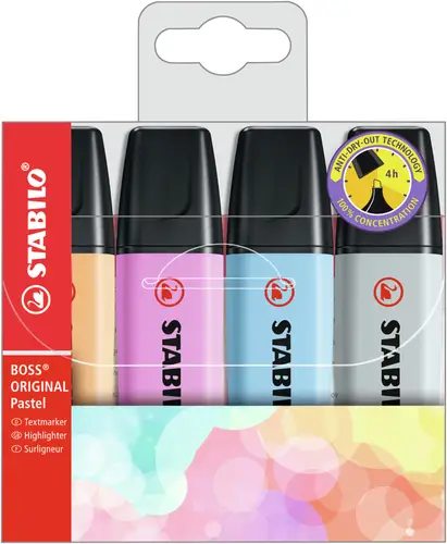 Boss Original Pastel marcador 4 pieza(s) Punta de cincel Multicolor - Imagen 1