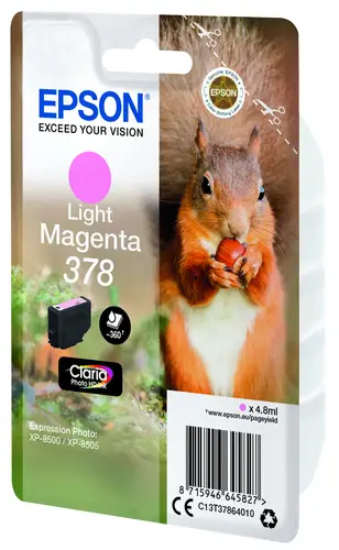 Squirrel Singlepack Light Magenta 378 Claria Photo HD Ink - Imagen 3