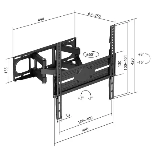 SPTV03-L Soporte TV pared Full 32"-70" 40kg - Imagen 3