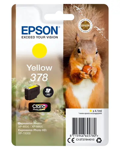 Squirrel Singlepack Yellow 378 Claria Photo HD Ink - Imagen 1