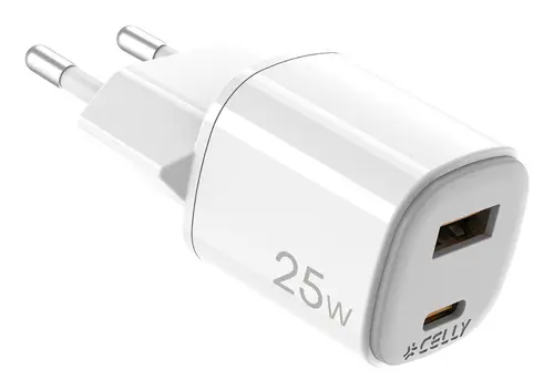 UPTC1USB1USBC25 cargador de dispositivo móvil Cámara digital, Micrófono, Smartphone, Tableta, Teléfono Blanco USB Interior - Imagen 1