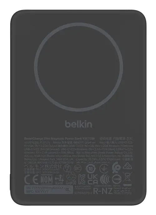 BPD017HQBK batería externa 5000 mAh Cargador inalámbrico Negro