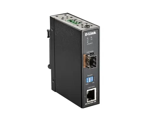 DIS-M100G-SW convertidor de medio 4000 Mbit/s Multimodo, Monomodo Negro - Imagen 1